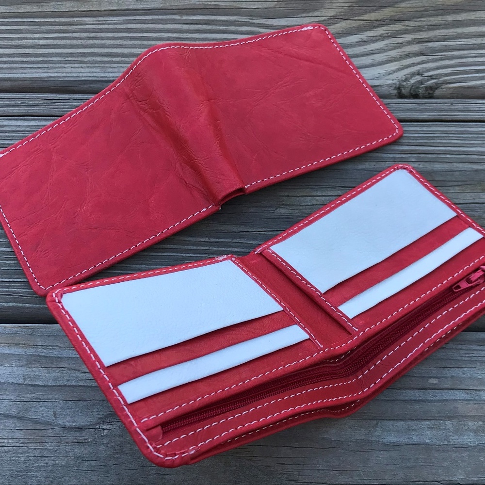 Christmas Wallet Lot of 2 Men Card Holder Red/Whit - Picture 1 of 8